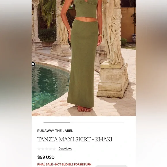 Runaway The Label NWT Tanzia Top & Maxi Skirt Set - Picture 9 of 10